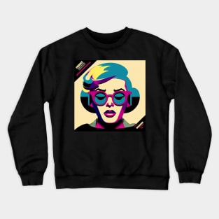 Pop Style Purple Lady Matte Crewneck Sweatshirt